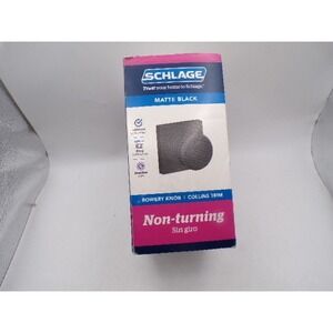 Schlage Bowery Knob Collins Trim Matte Black Non-Turning Dummy Door Knob F170